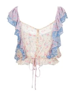 LOVESHACKFANCY Beige Women‘s Silk Top