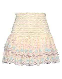 LOVESHACKFANCY Light Yellow Women‘s Mini Skirt