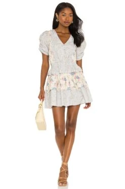 LoveShackFancy X REVOLVE Roth Dress Pastel Lemon Blueberry