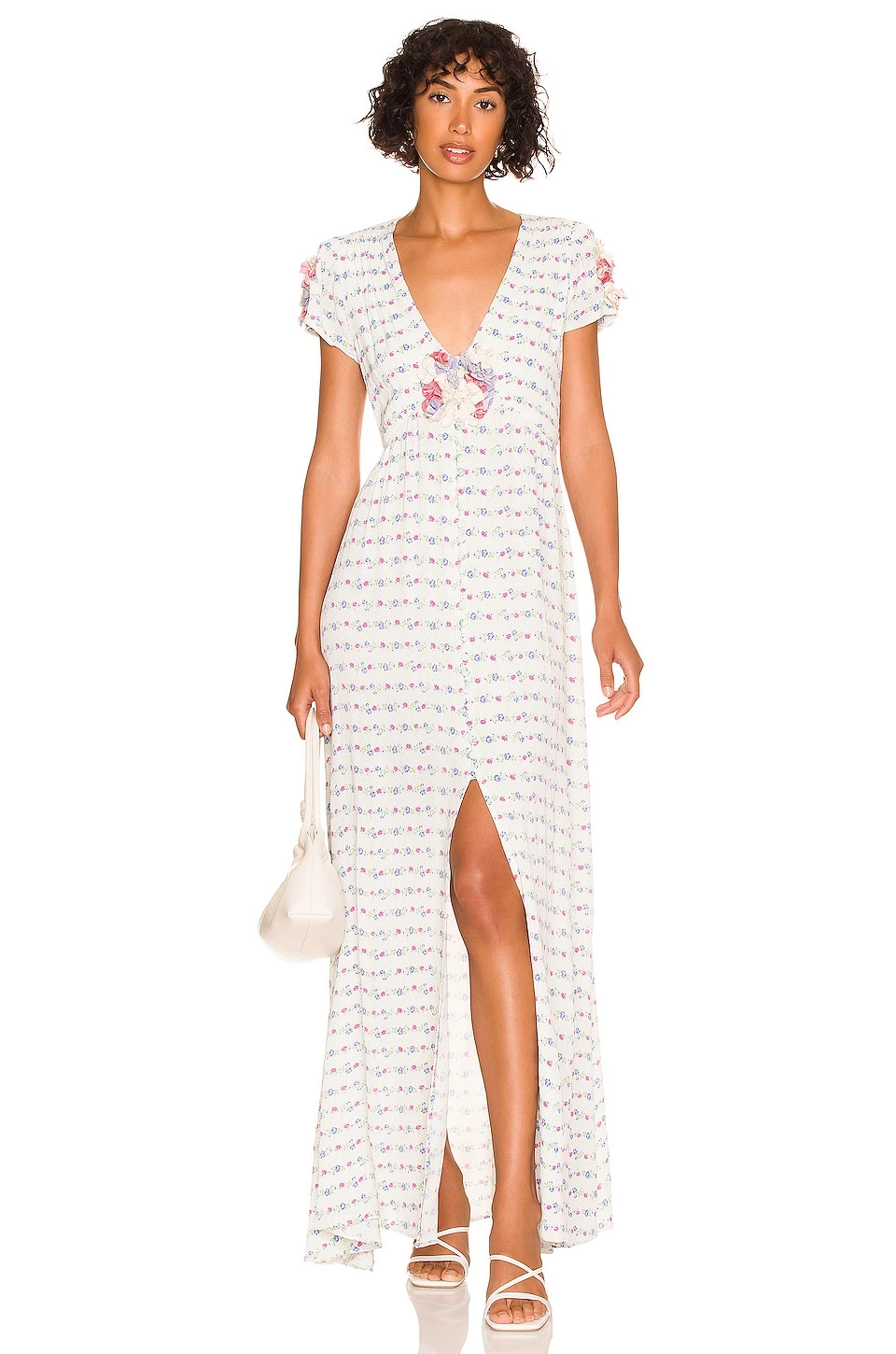 LoveShackFancy Oyana Dress Lilac Crema