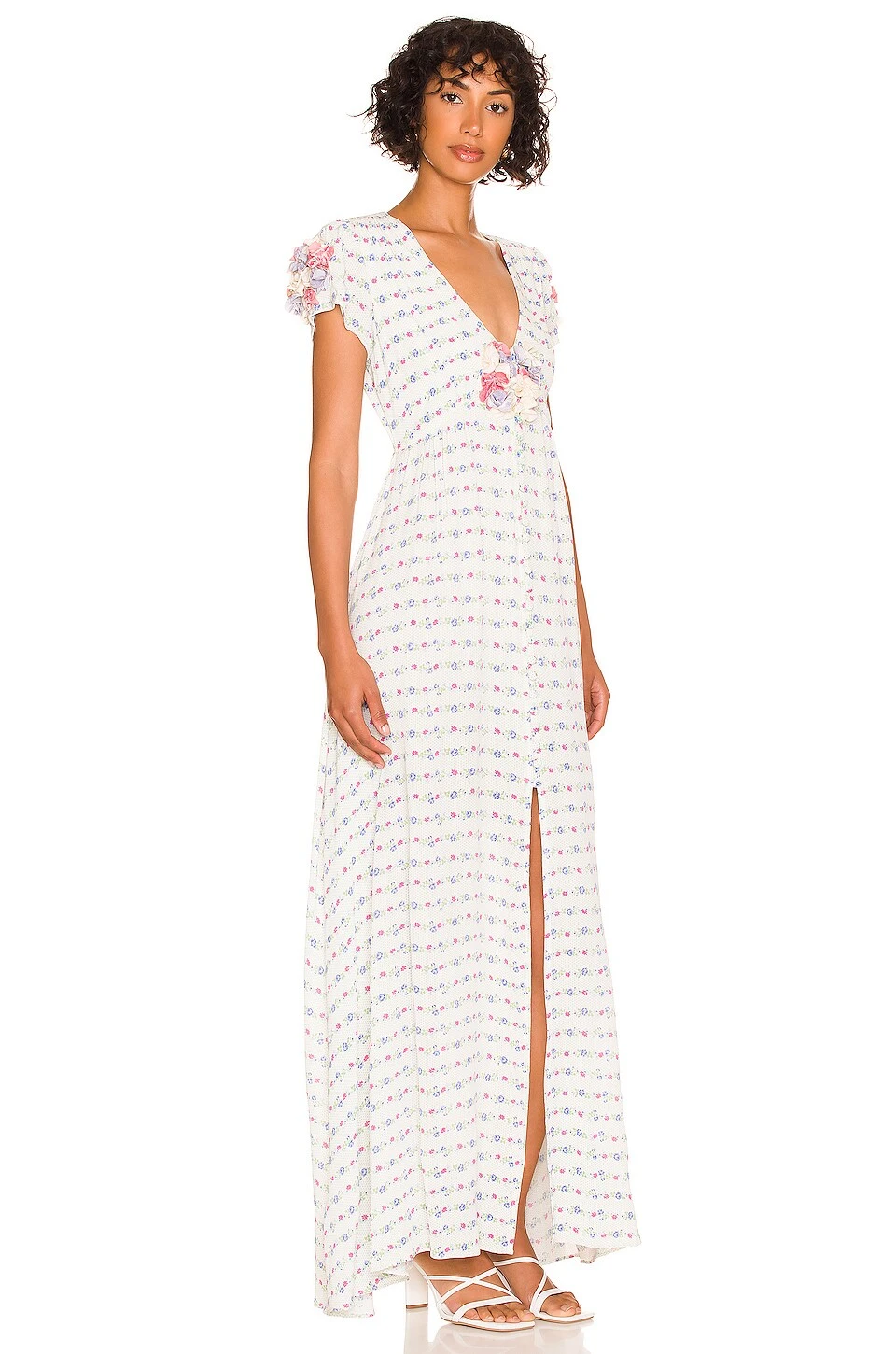 LoveShackFancy Oyana Dress Lilac Crema - Image 2
