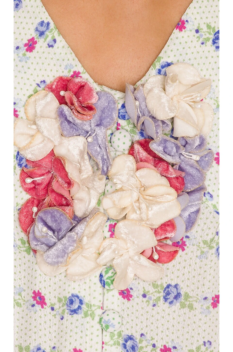 LoveShackFancy Oyana Dress Lilac Crema - Image 4