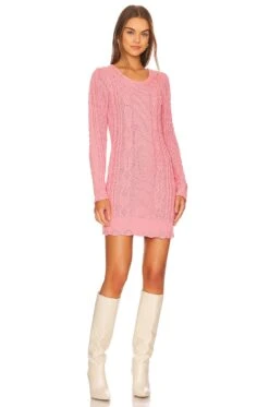 LoveShackFancy Simmonette Mini Dress Powder Blush