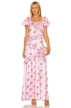 LoveShackFancy Kenya Maxi Dress Orchid Blast