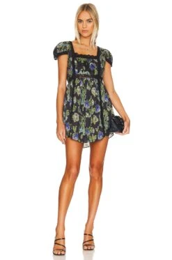 LoveShackFancy Nutmeg Dress Deep Blue Trace