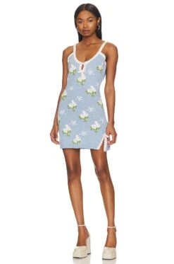 LoveShackFancy ROBE LOPEZ Periwinkle Orchard