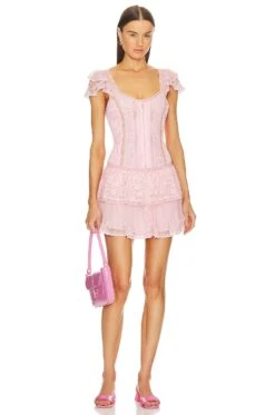 LoveShackFancy Rowley Dress Candy Pink