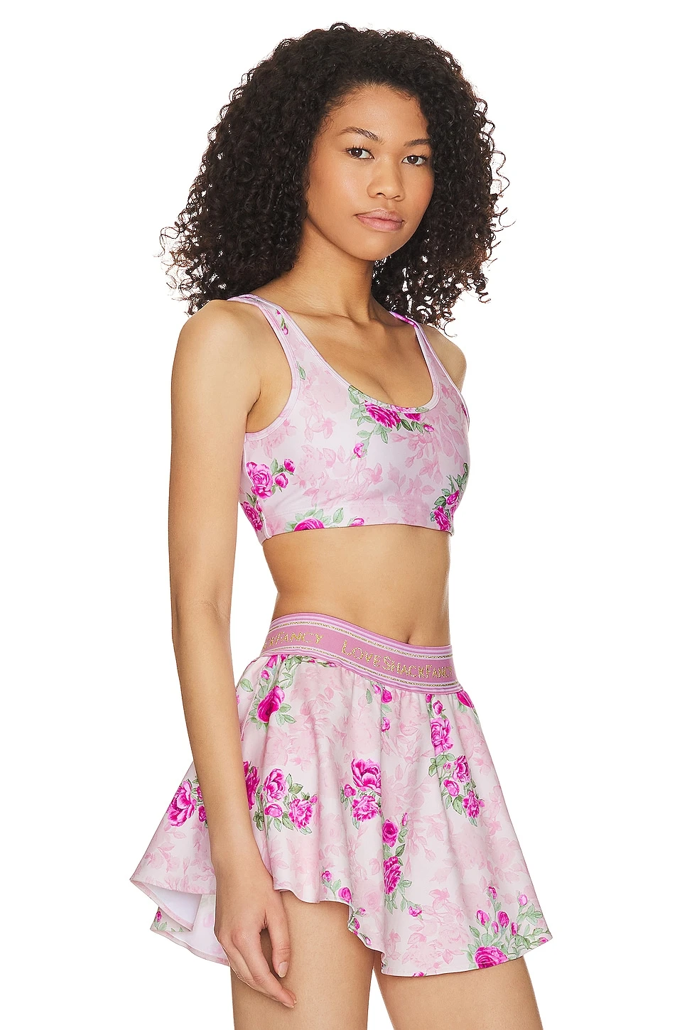 LoveShackFancy Ornice Sports Bra Pink Ivy - Image 2