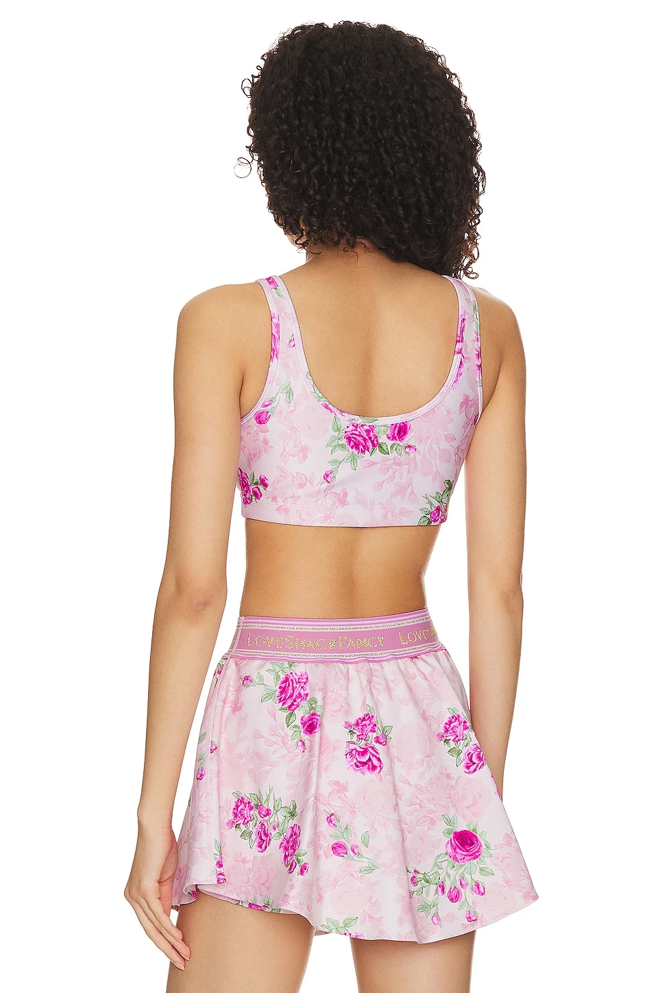 LoveShackFancy Ornice Sports Bra Pink Ivy - Image 3