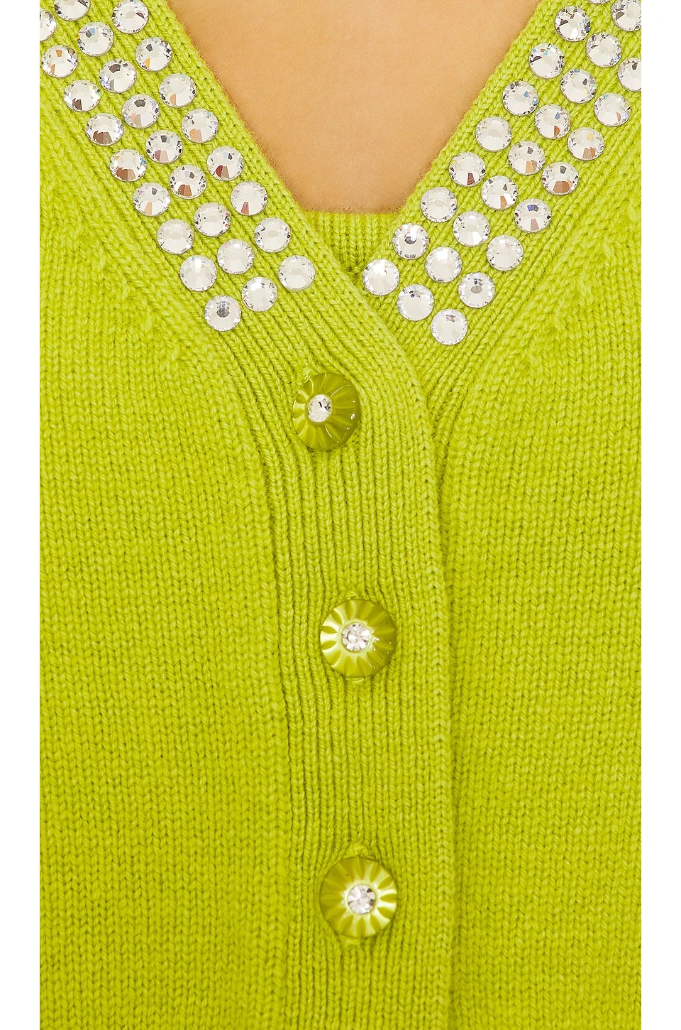 LoveShackFancy Brynner Crop Cardigan Spring Leaf - Image 6
