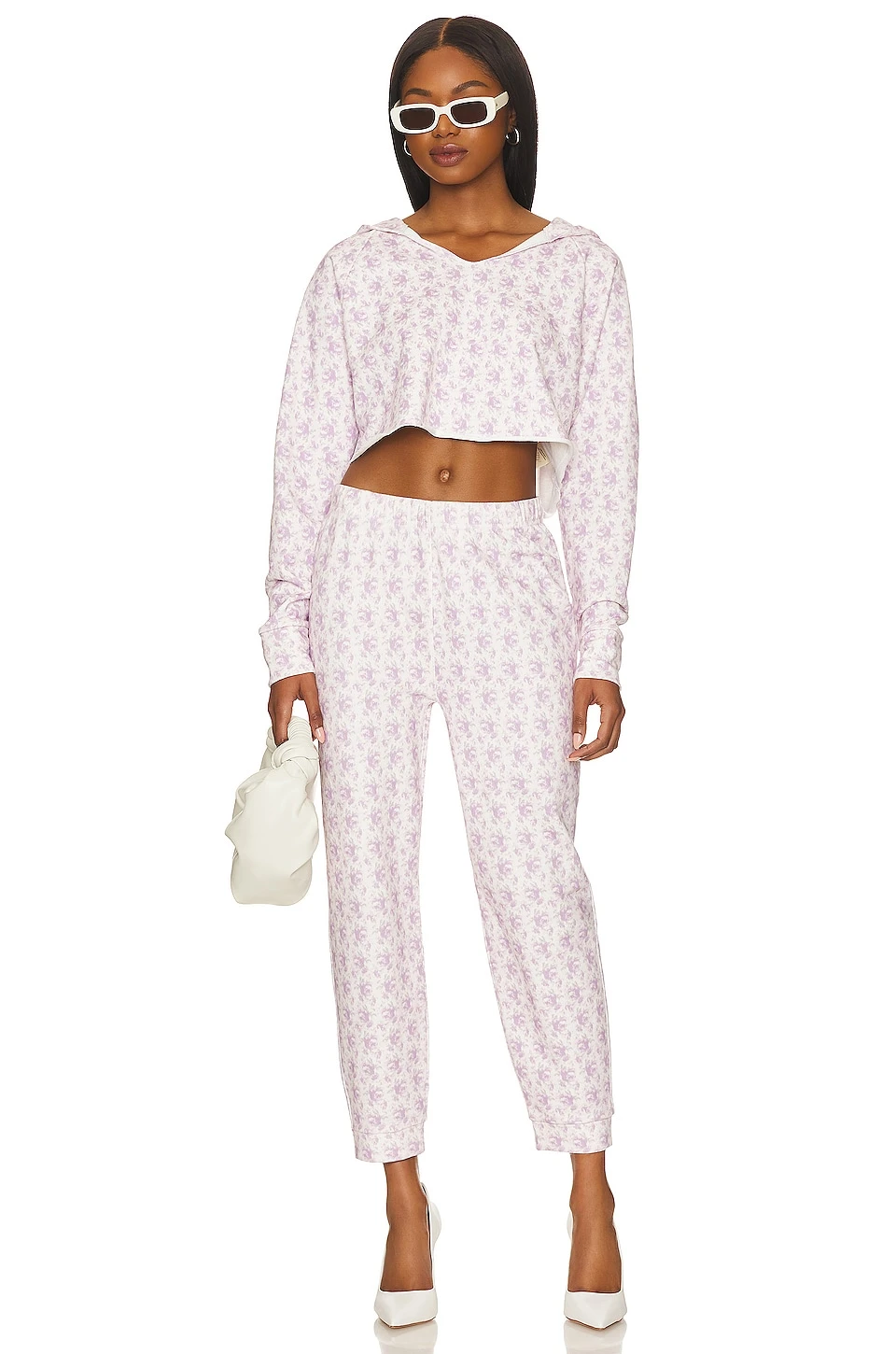 LoveShackFancy Jemina Crop Hoodie Violet Meadow - Image 4