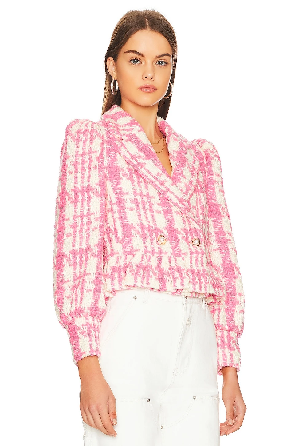 LoveShackFancy Braelynn Crop Jacket Majestic Pink - Image 2