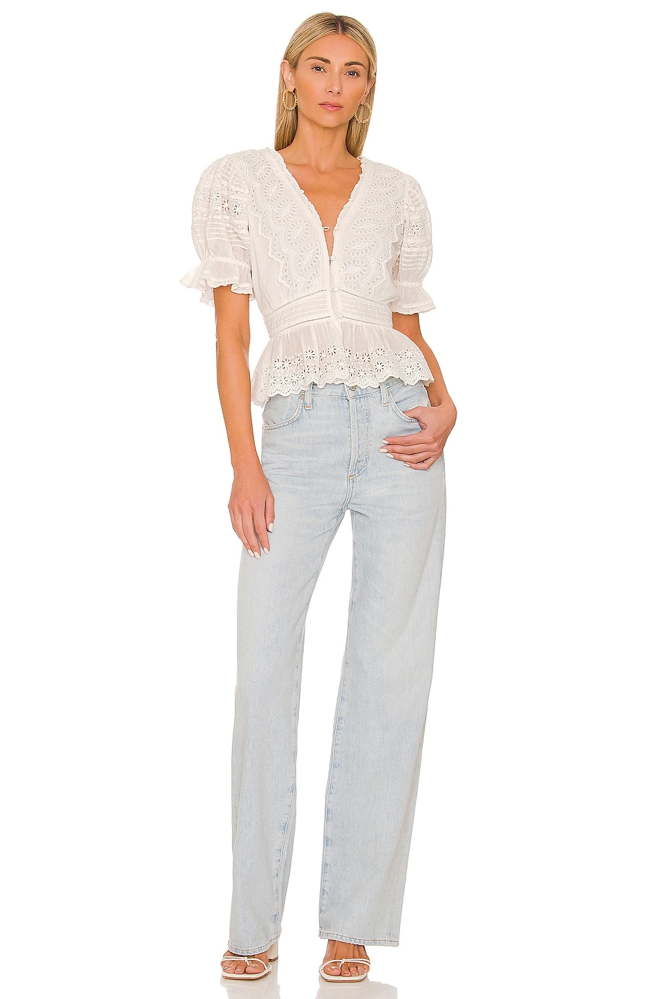 LoveShackFancy Annalee Top Ivory - Image 4