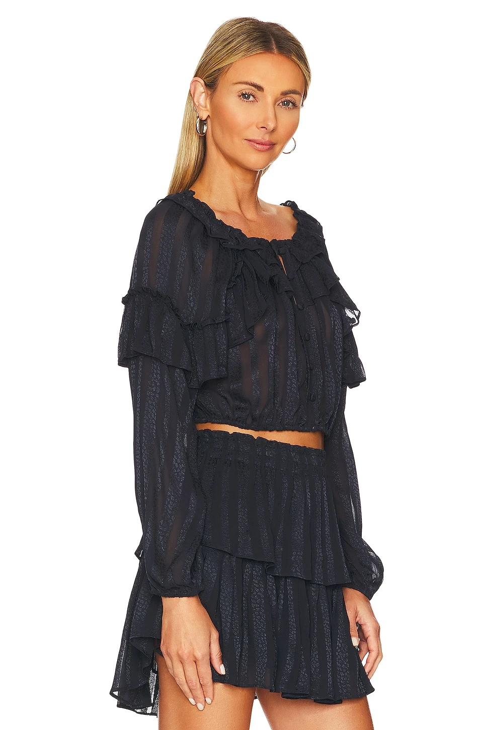 LoveShackFancy Ruffle Popover Top Midnight - Image 2