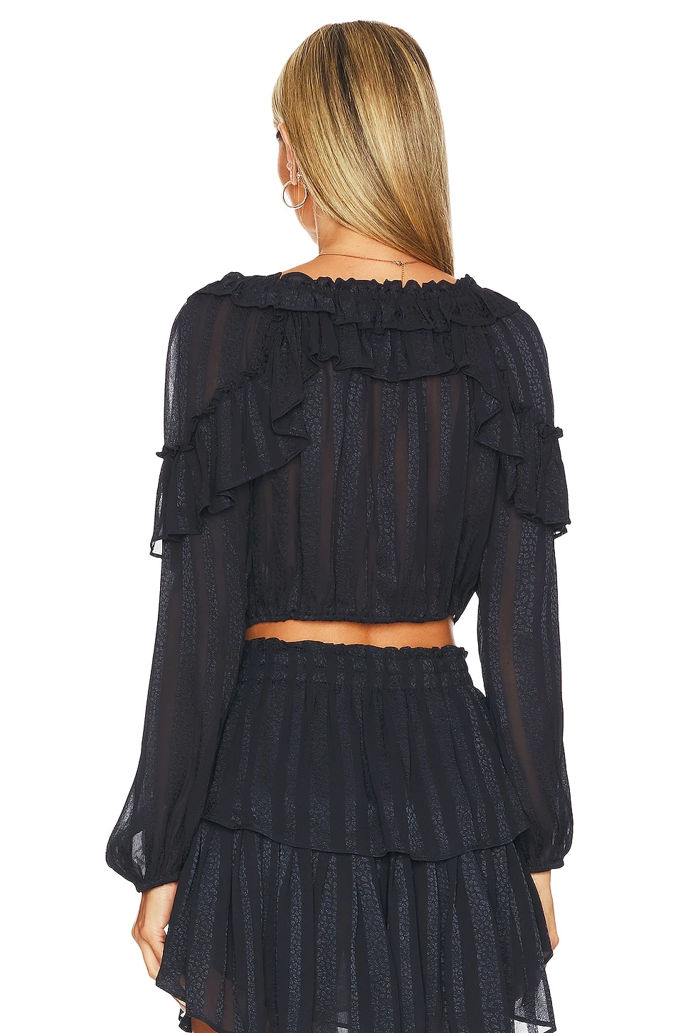 LoveShackFancy Ruffle Popover Top Midnight - Image 3