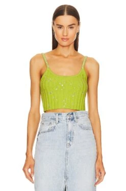 LoveShackFancy CAMISOLA CELMIRA Spring Leaf