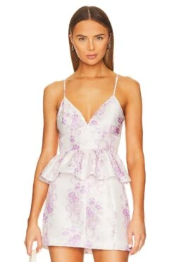 LoveShackFancy Tavin Top French Lilac