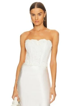 LoveShackFancy Arno Bustier Antique White