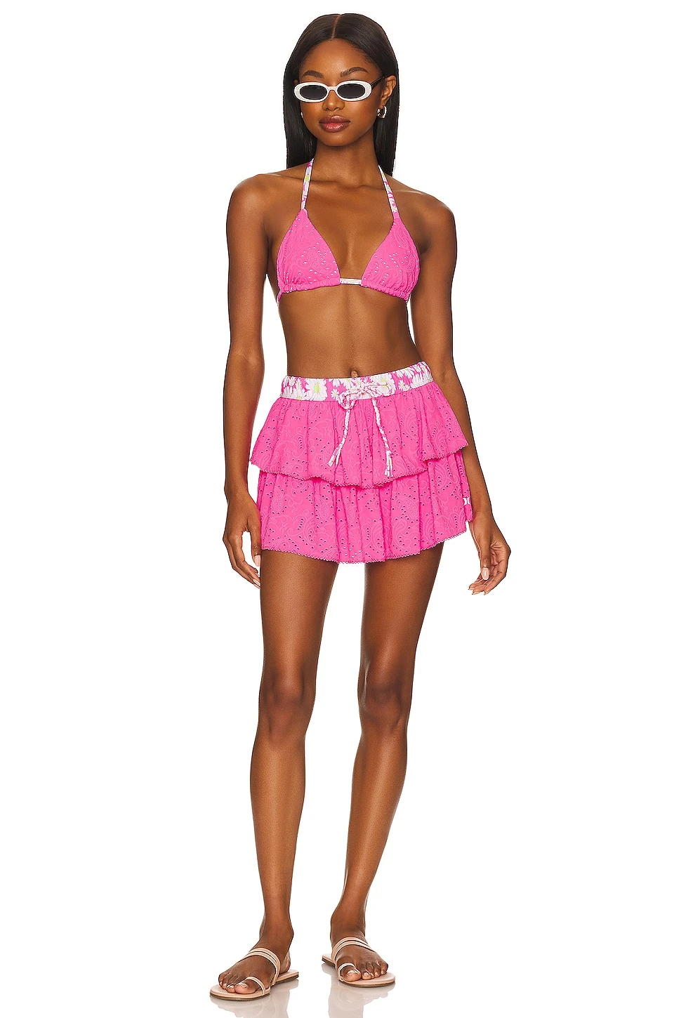 LoveShackFancy X Hurley Tiered Mini Skirt Eyelet Paisley - Image 4