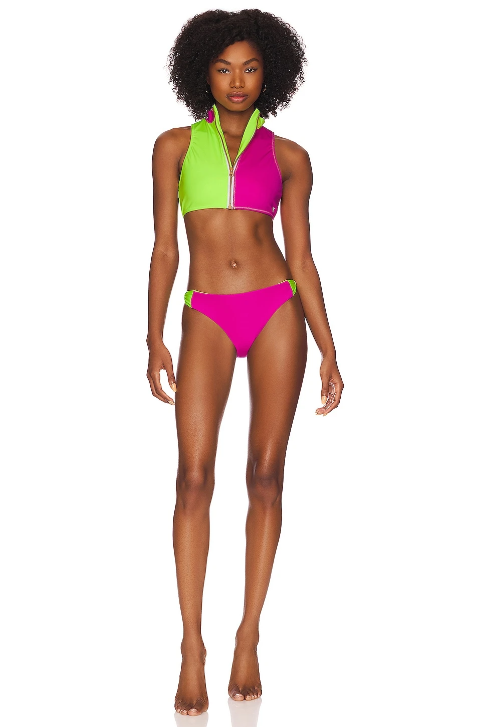 LoveShackFancy X Hurley High Neck Bikini Top Max Solid Blocked - Image 4