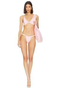 LoveShackFancy Aniya Bikini Set Pink Angel